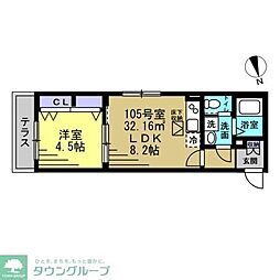 Ｖｉｌｌａｇｅ　Ｌｕｍｉｎｏｕｓ 105 1階1DKの間取り