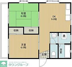 グランハイム新井A 2LDKの間取図画像