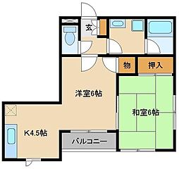 シャトレーヴラン 2Kの間取図画像