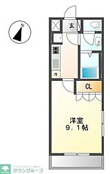ディア・ミルケーション 1Kの間取図画像