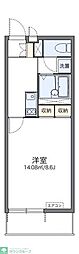 レオネクストパークハイツB 1Kの間取図画像