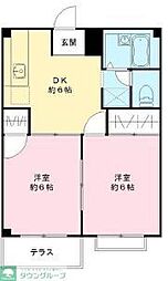 エルディム大塚 2DKの間取図画像