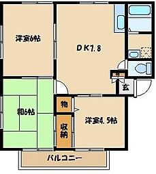 ベアーサンライフA 3DKの間取図画像