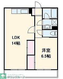 リーベンスハイム大宮 2LDKの間取図画像