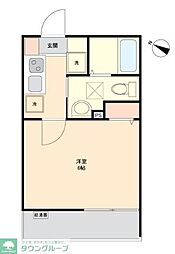 しずくblanc 1Kの間取図画像