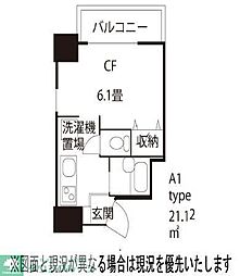 ドミール浦和 1Kの間取図画像