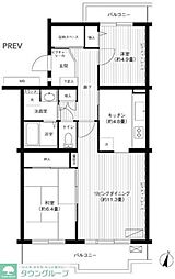 グランコート与野本町 2LDKの間取図画像