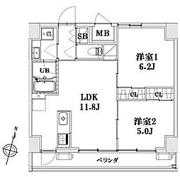 LAGURUS大宮 1LDKの間取図画像