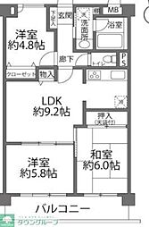 ライオンズガーデン浦和西 3LDKの間取図画像