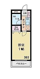 エスポアール・大成 1Kの間取図画像