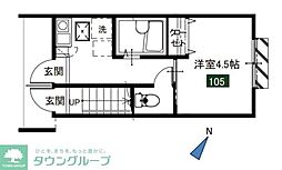 メルディア与野本町 1Kの間取図画像