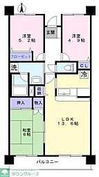 与野本町ハイツ 3LDKの間取図画像