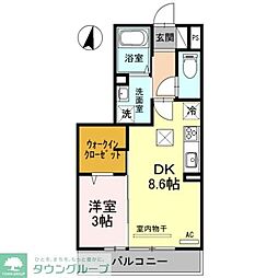 スカイシャイン 1LDKの間取図画像