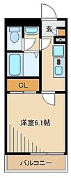 レオネクストルナ大宮 1Kの間取図画像
