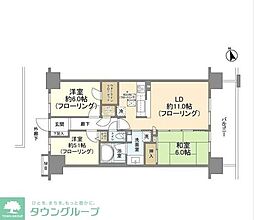 エクシオ中浦和レジデンス 3LDKの間取図画像