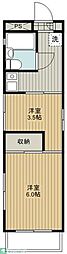 スマイルマンション 2Kの間取図画像