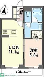 ルシエル 1LDKの間取図画像