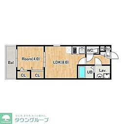 ジーメゾン春日部サウス 1LDKの間取図画像