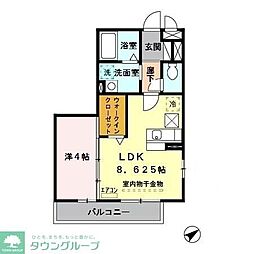 ヴィーブル浦和 1LDKの間取図画像