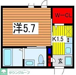 アヴェニール岩槻 1Kの間取図画像