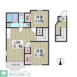 グリーン・ミヌマ 2LDKの間取図画像