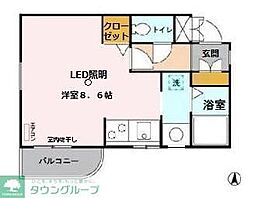 ハイソアラ 1Kの間取図画像