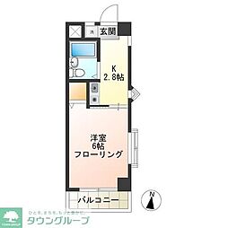 小田急小田原線 千歳船橋駅 徒歩19分の賃貸マンション 3階1Kの間取り