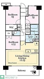 小田急小田原線 狛江駅 徒歩9分の賃貸マンション 8階3LDKの間取り