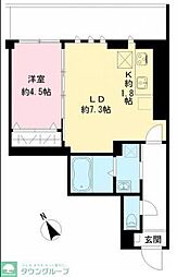 JR中央線 西荻窪駅 徒歩4分の賃貸マンション 1階1LDKの間取り
