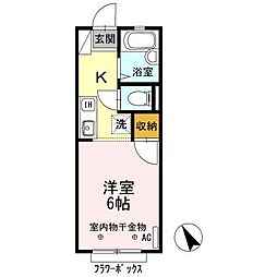 JR中央線 三鷹駅 徒歩9分の賃貸アパート 1階1Kの間取り