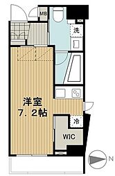 京王線 明大前駅 徒歩6分の賃貸マンション 7階ワンルームの間取り