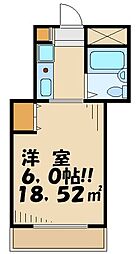 東急世田谷線 下高井戸駅 徒歩6分の賃貸マンション 1階1Kの間取り