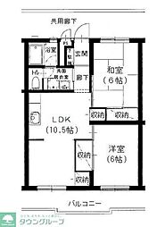 京王線 八幡山駅 徒歩9分の賃貸マンション 3階3LDKの間取り