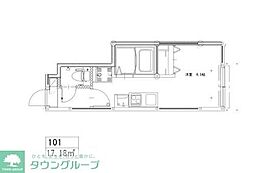 JR総武線 三鷹駅 徒歩9分の賃貸アパート 1階ワンルームの間取り