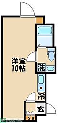 小田急小田原線 千歳船橋駅 徒歩11分の賃貸マンション 5階ワンルームの間取り
