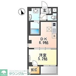 京王相模原線 京王多摩川駅 徒歩6分の賃貸マンション 1階1DKの間取り