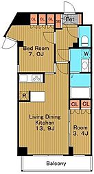 東京メトロ丸ノ内線 方南町駅 徒歩3分の賃貸マンション 5階2LDKの間取り