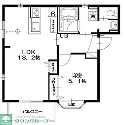 小田急小田原線 祖師ヶ谷大蔵駅 徒歩5分の賃貸アパート 2階1LDKの間取り