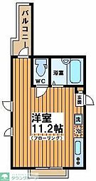 京王井の頭線 東松原駅 徒歩6分の賃貸アパート 1階ワンルームの間取り