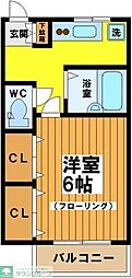 京王線 明大前駅 徒歩10分の賃貸アパート 1階1Kの間取り
