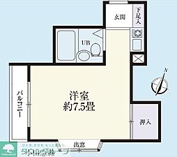 小田急小田原線 豪徳寺駅 徒歩12分の賃貸アパート 1階ワンルームの間取り
