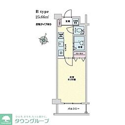 小田急小田原線 喜多見駅 徒歩10分の賃貸マンション 2階1Kの間取り