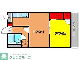 京王線 飛田給駅 徒歩2分の賃貸アパート 3階1LDKの間取り