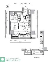 クオリタス浜田山 5階1DKの間取り