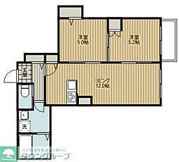 Ｗｏｏｄ　Ｂｅｌｌ下高井戸 1階2LDKの間取り