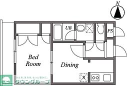 小田急小田原線 梅ヶ丘駅 徒歩9分の賃貸マンション 3階1DKの間取り