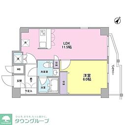 京王線 初台駅 徒歩8分の賃貸マンション 4階1LDKの間取り