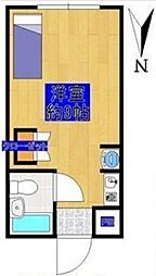 小田急小田原線 下北沢駅 徒歩7分の賃貸マンション 1階ワンルームの間取り