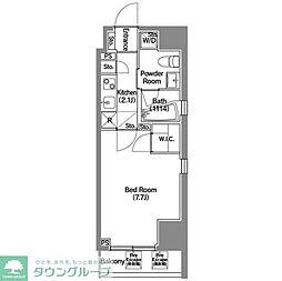 京王線 新宿駅 徒歩10分の賃貸マンション 11階1Kの間取り