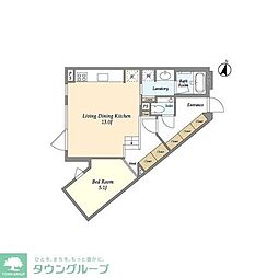 小田急小田原線 下北沢駅 徒歩5分の賃貸マンション 1階1LDKの間取り